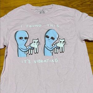 Spencer's Light Pink Alien Cat T-Shirt